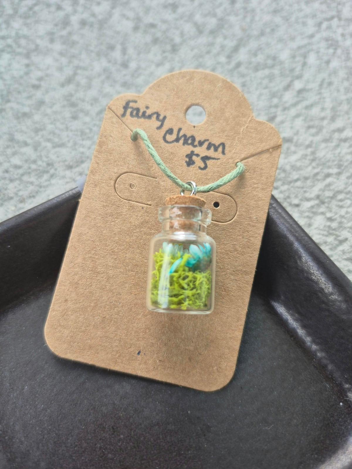 Fairy Charm Necklace- Small Strawflower