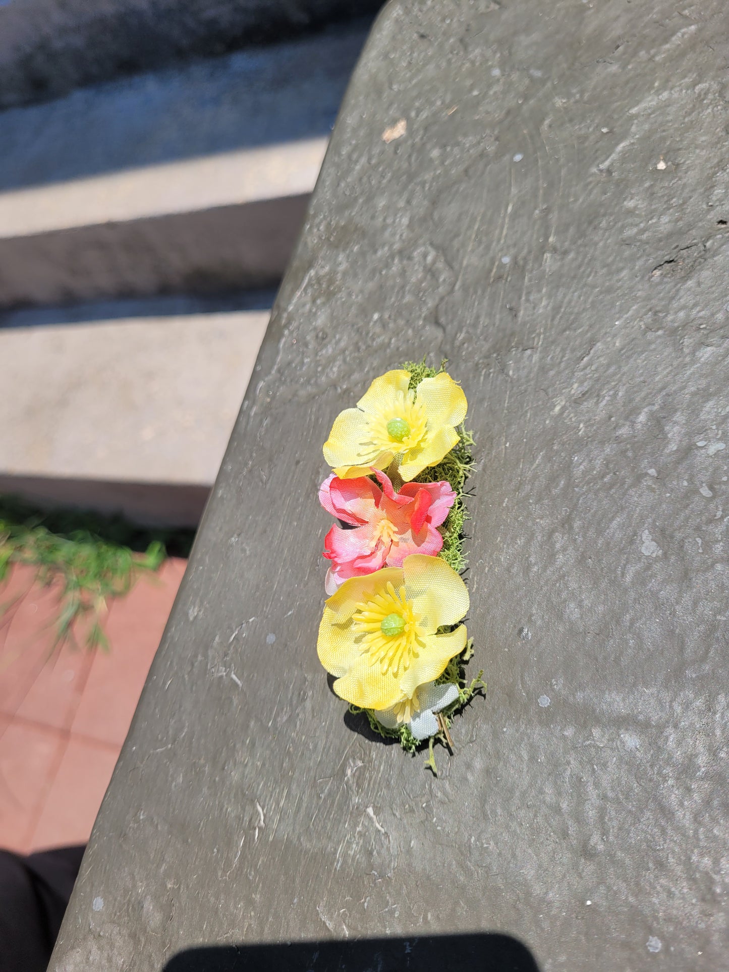 Yellow/Pink Fairy Flower Hair Clip