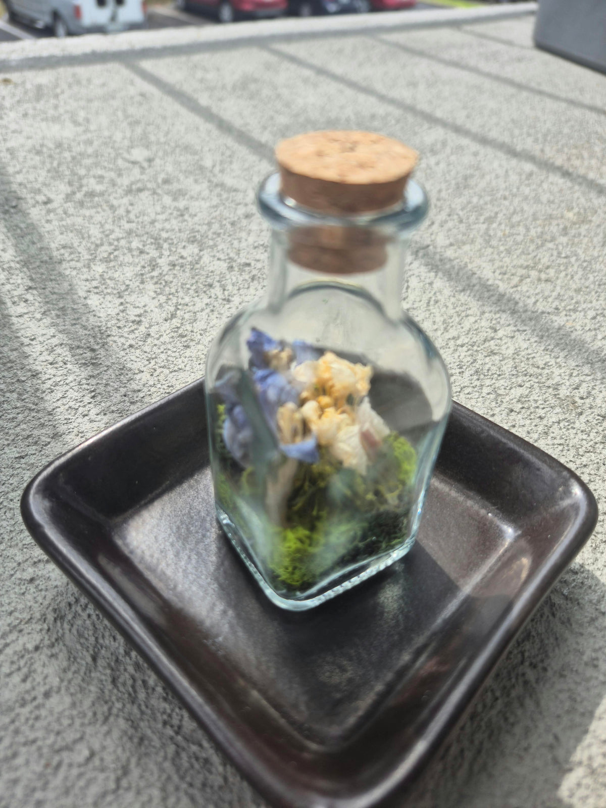 Blue Delphinium and White Statice Fairy Bottle