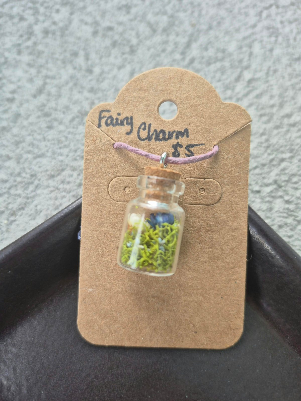 Fairy Charm Necklace- Small Strawflower