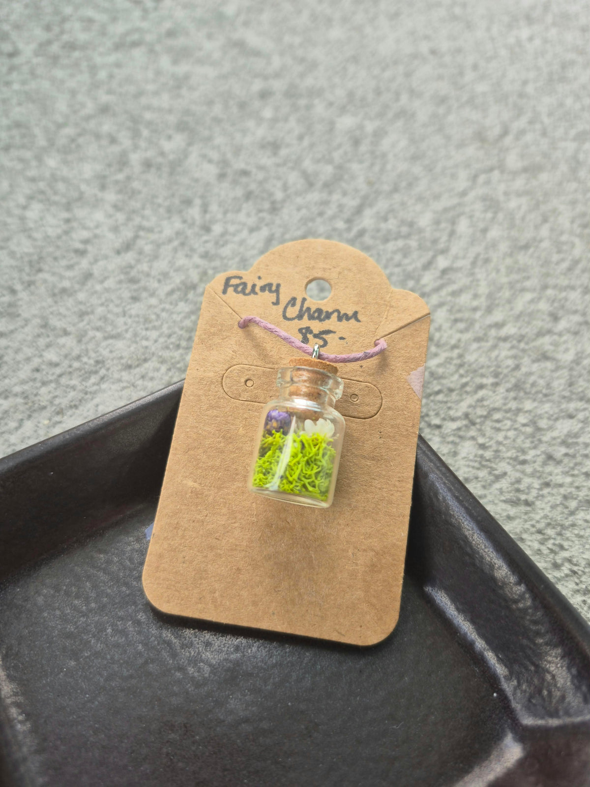 Fairy Charm Necklace- Small Strawflower