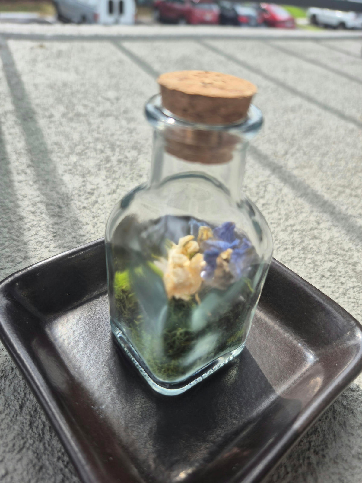 Blue Delphinium and White Statice Fairy Bottle
