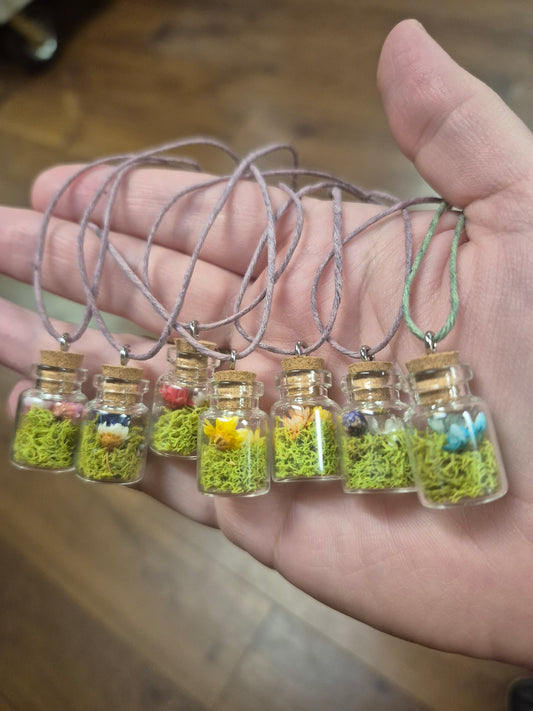 Fairy Charm Necklace- Small Strawflower